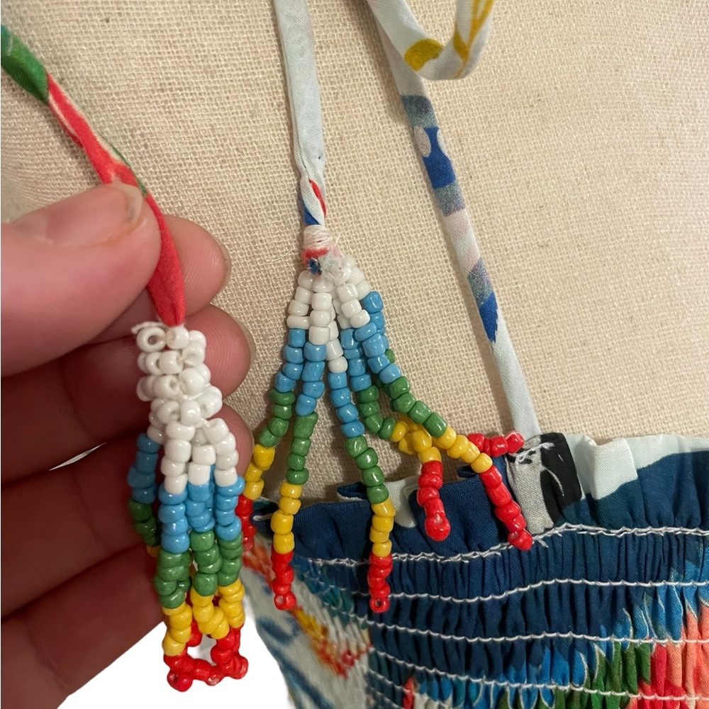 FARM RIO Macaw Wind Smocked Crop Top New With Tags - Picture 5 of 13